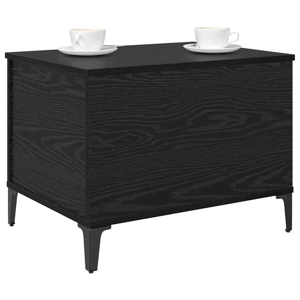 Coffee Table Living Room Black Oak Modern 60 x 44.5 x 45 cm Engineered Wood
