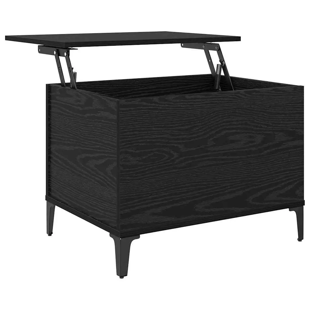 Coffee Table Living Room Black Oak Modern 60 x 44.5 x 45 cm Engineered Wood