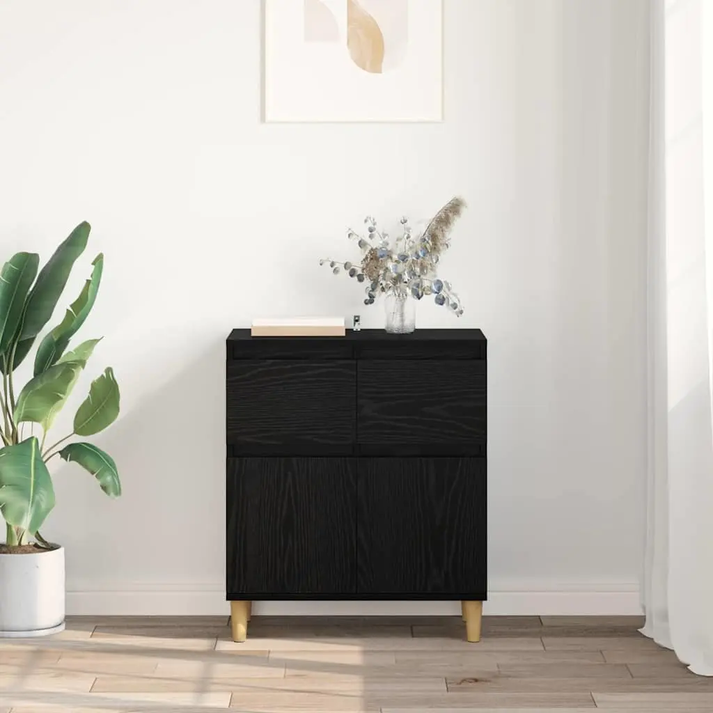 Sideboard Cabinet for Living Room Black Oak 60x35x70cm