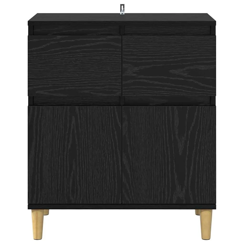 Sideboard Cabinet for Living Room Black Oak 60x35x70cm