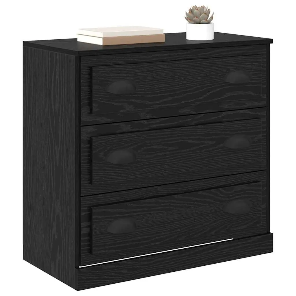 Sideboard Black Oak 70cm Storage Cabinet Dining Room
