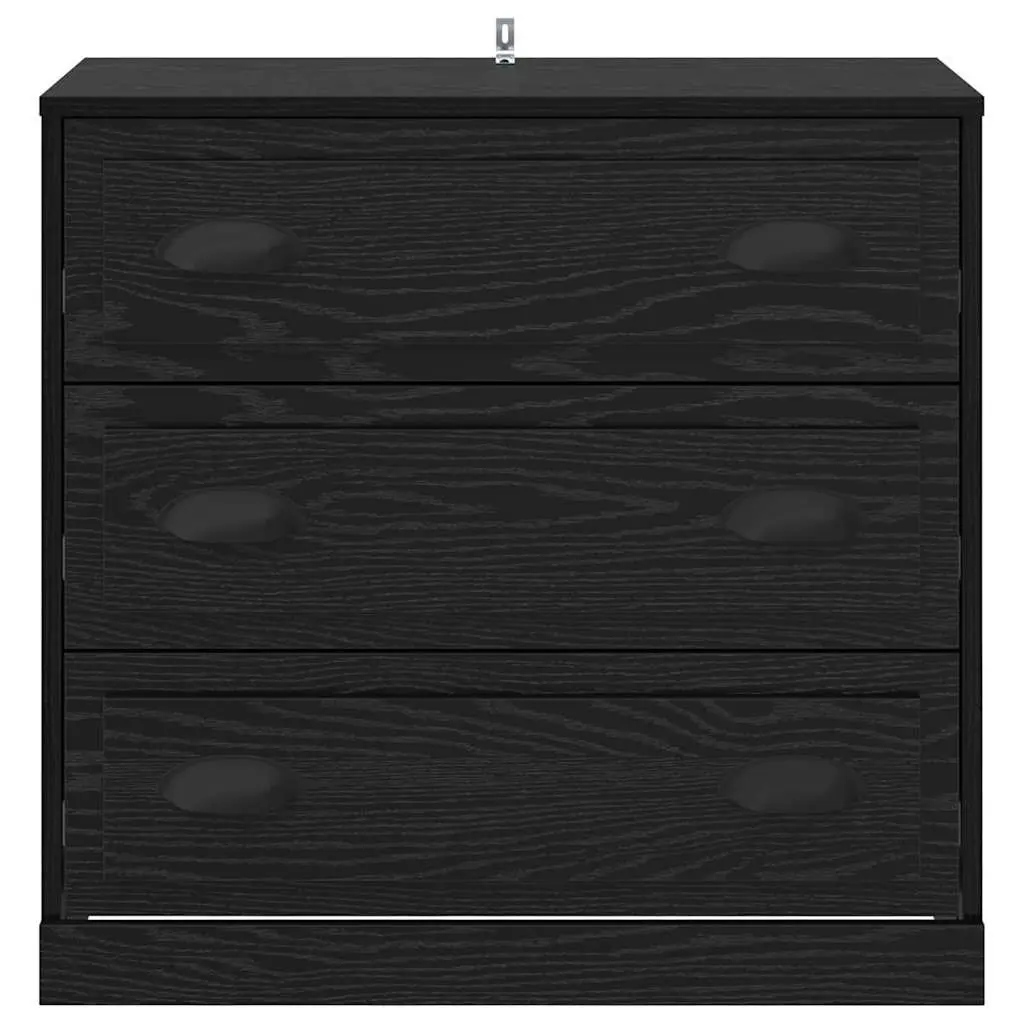 Sideboard Black Oak 70cm Storage Cabinet Dining Room