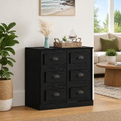 Sideboard Black Oak 70cm Storage Cabinet Living Room Dining Furniture Engineered