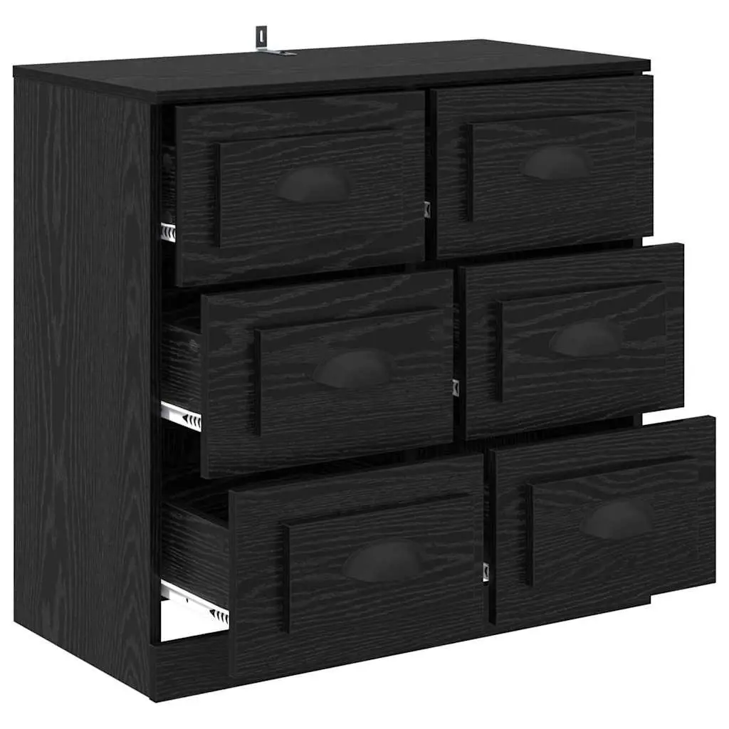 Sideboard Storage Cabinet Living Room Dining 70cm Black Oak