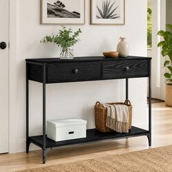 Console Table Dimensions: 100x34.5x75cm - Black Oak