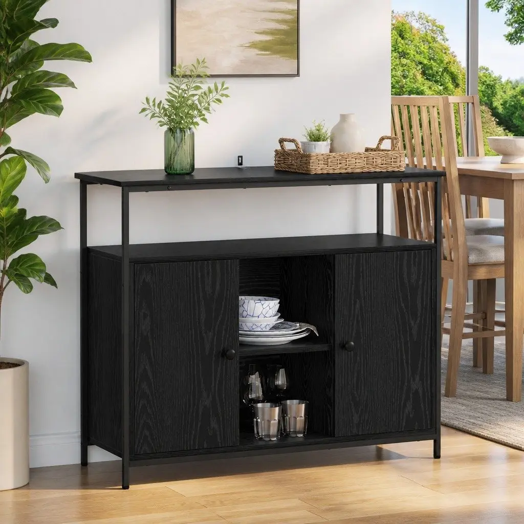 Black Oak Sideboard 100x35x80cm