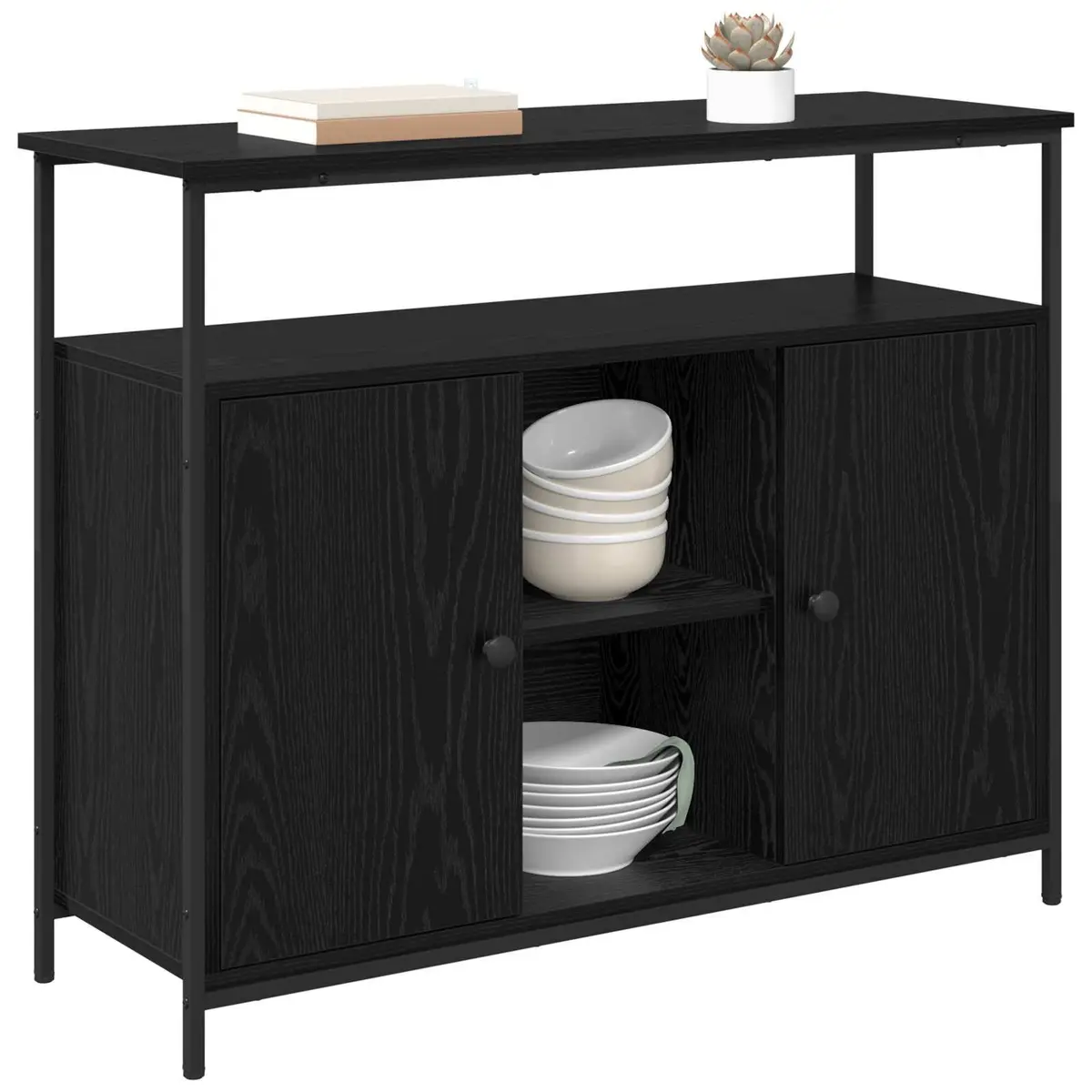 Black Oak Sideboard 100x35x80cm