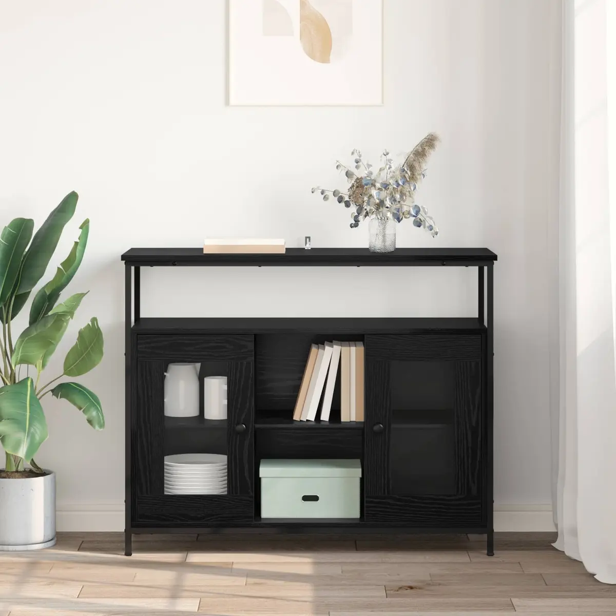 Black Oak Engineered Wood Sideboard