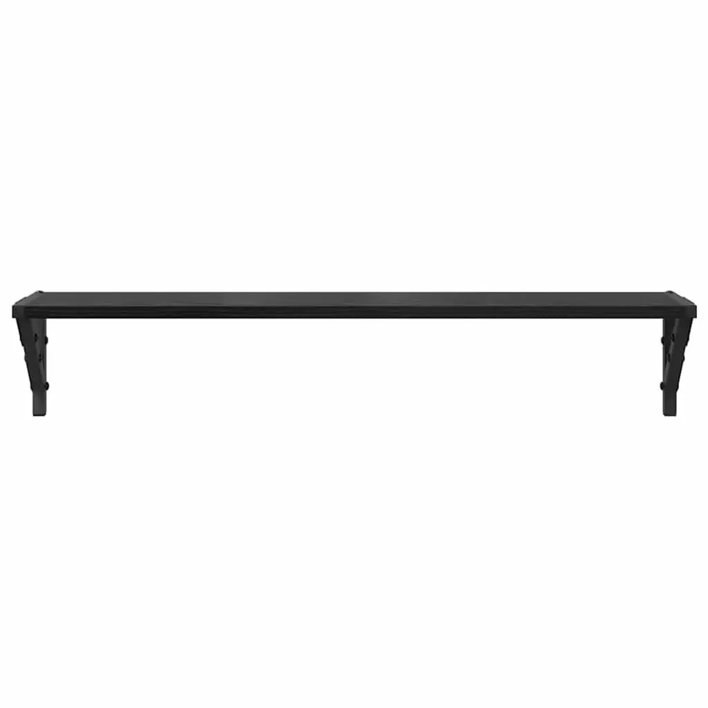 Wall Shelves Living Room Bedroom 80 x 15 x 15.5 cm Black Engineered Wood Floating Shelves 2 Piece