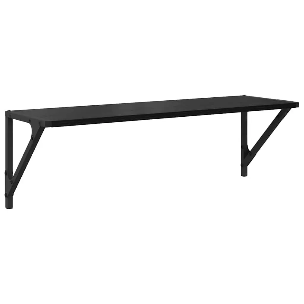 Wall Shelves Black 80 x 25 x 25.5 cm Engineered Wood Modern Floating 2 pcs