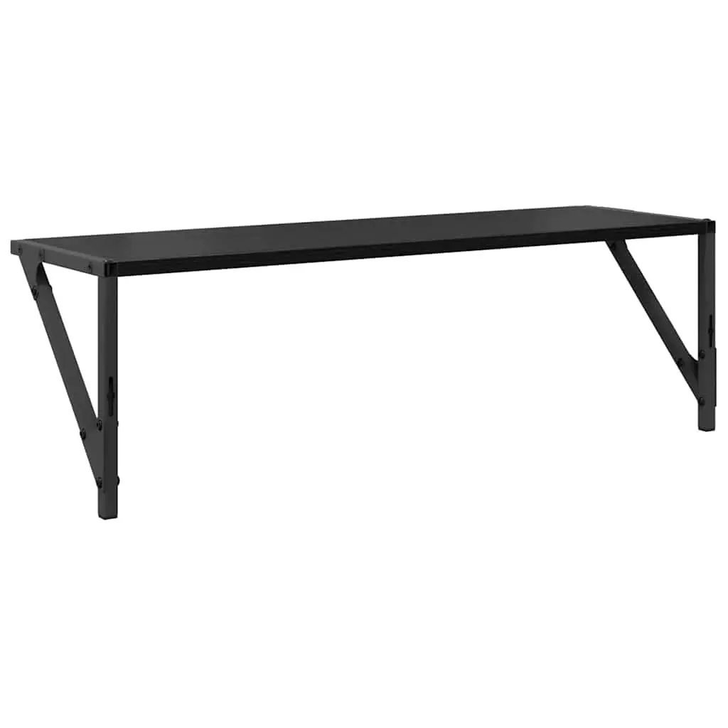 Wall Shelves Black 80 x 25 x 25.5 cm Engineered Wood Modern Floating 2 pcs