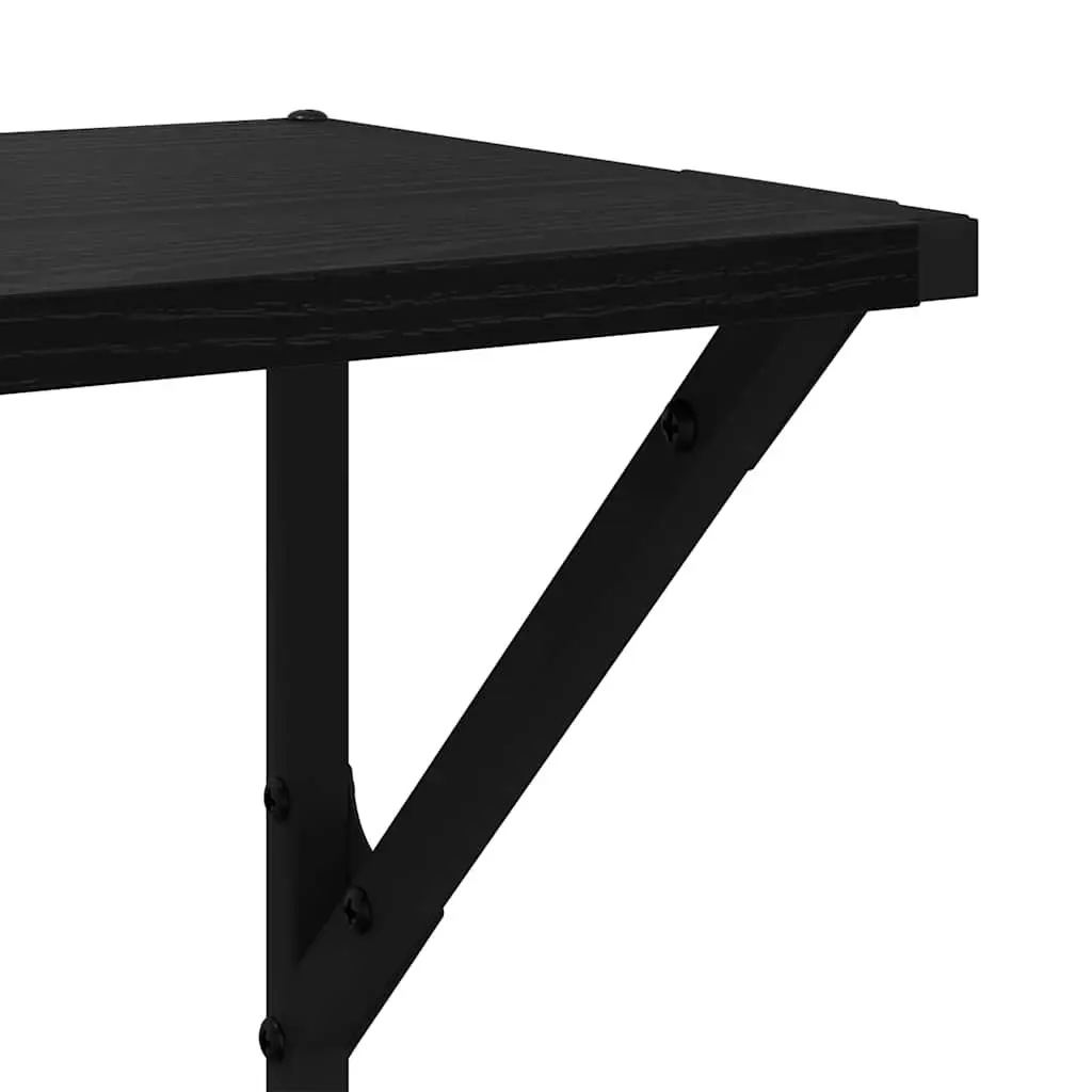 Wall Shelves Black 80 x 25 x 25.5 cm Engineered Wood Modern Floating 2 pcs