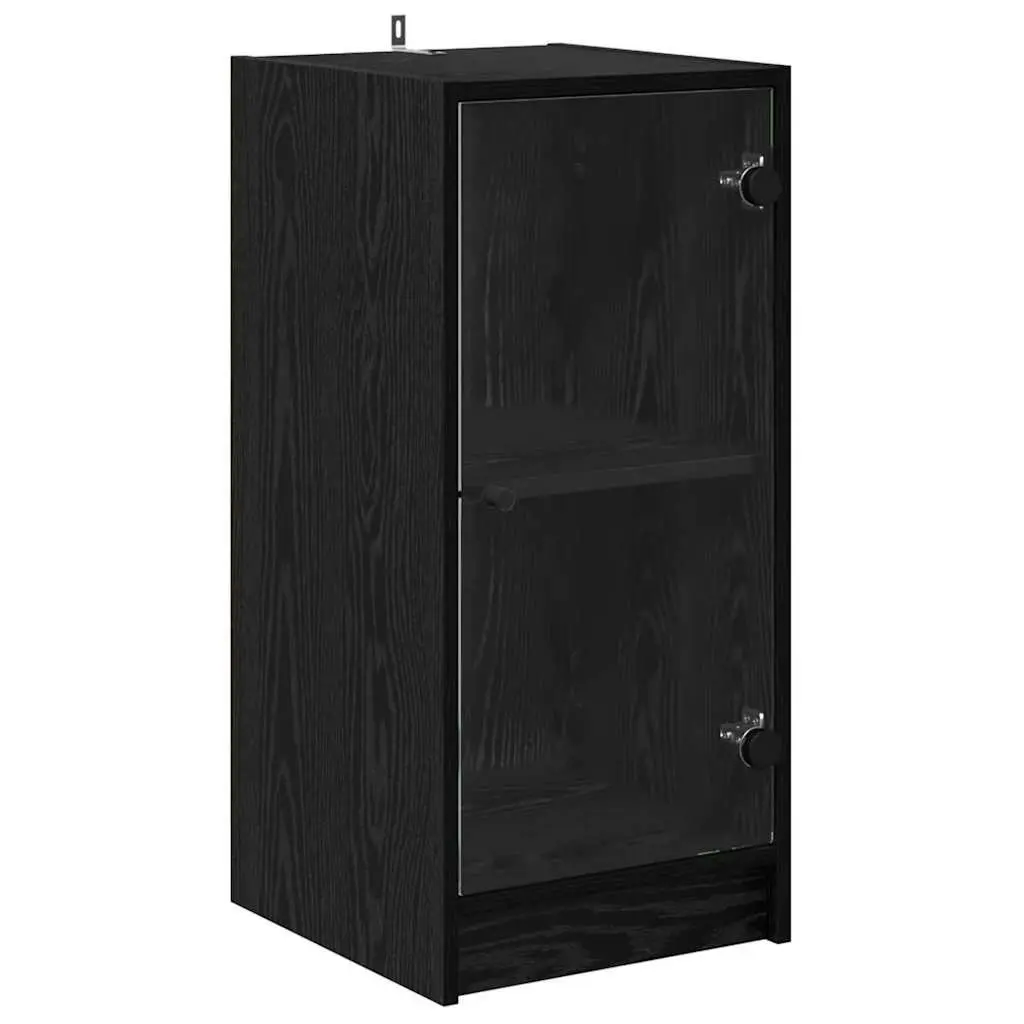 Black Sideboard with Glass Doors