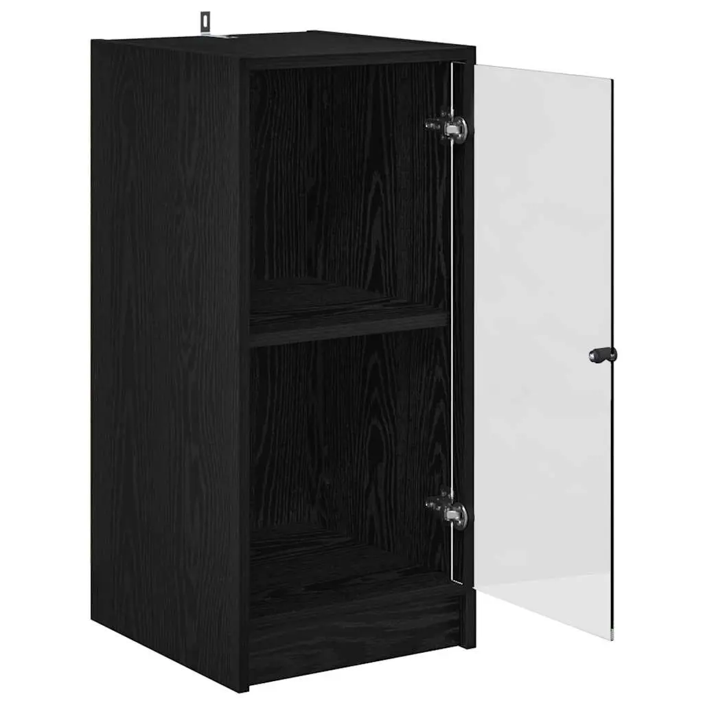Black Sideboard with Glass Doors