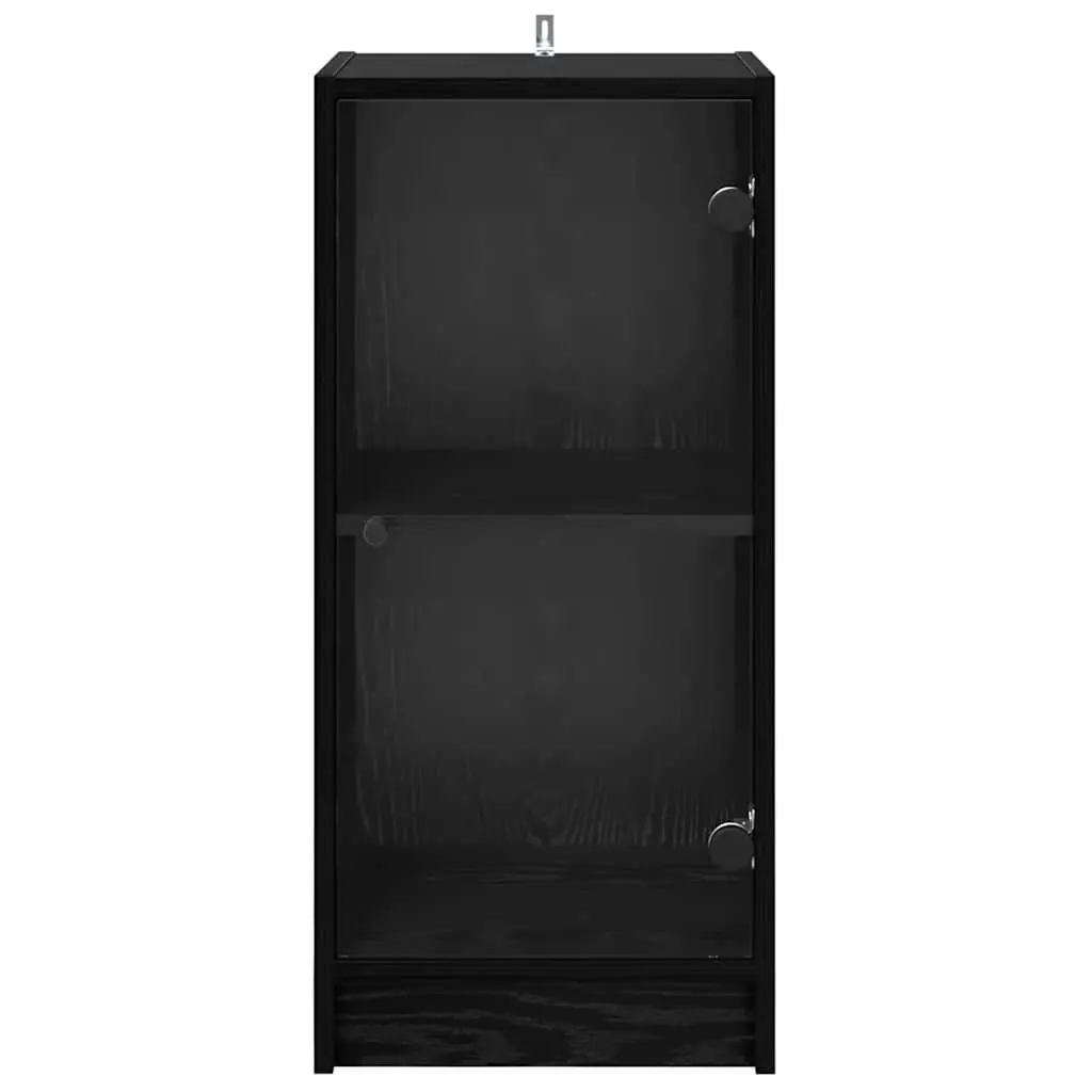 Black Sideboard with Glass Doors