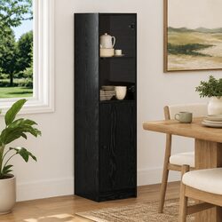 Black Oak Highboard: Engineered Wood, 35x37x142 cm
