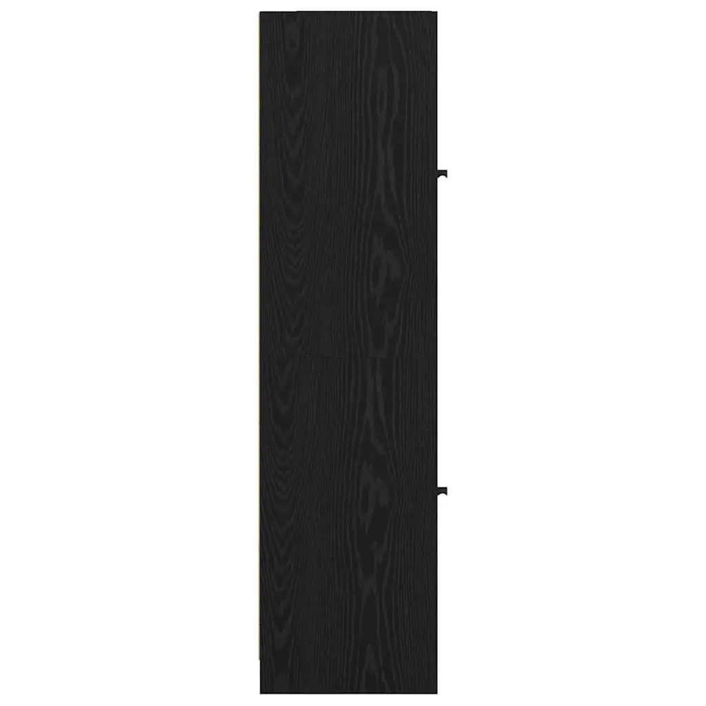 Black Oak Highboard Storage Cabinet for Dining Room Kitchen 35 x 37 x 142 cm