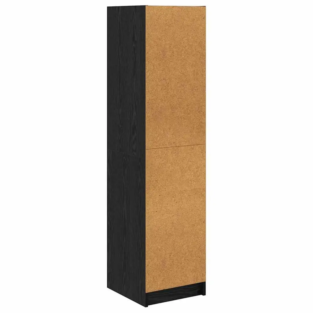 Black Oak Highboard Storage Cabinet for Dining Room Kitchen 35 x 37 x 142 cm