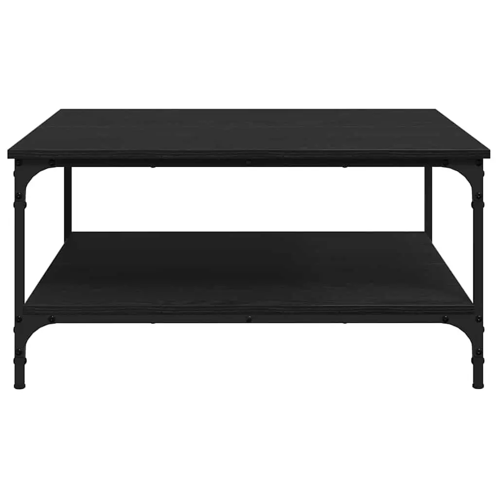 Coffee Table Black Industrial Living Room Furniture Engineered Wood Storage