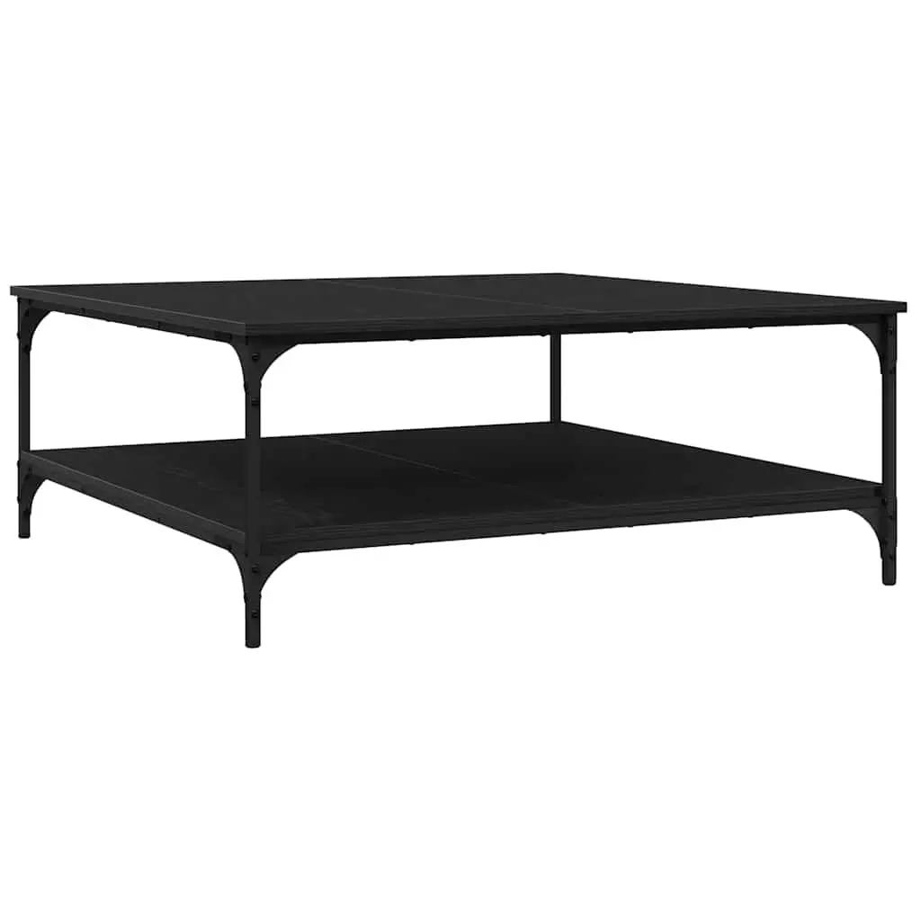 Industrial Coffee Table Black Oak 100x100x40cm Living Room Furniture Storage