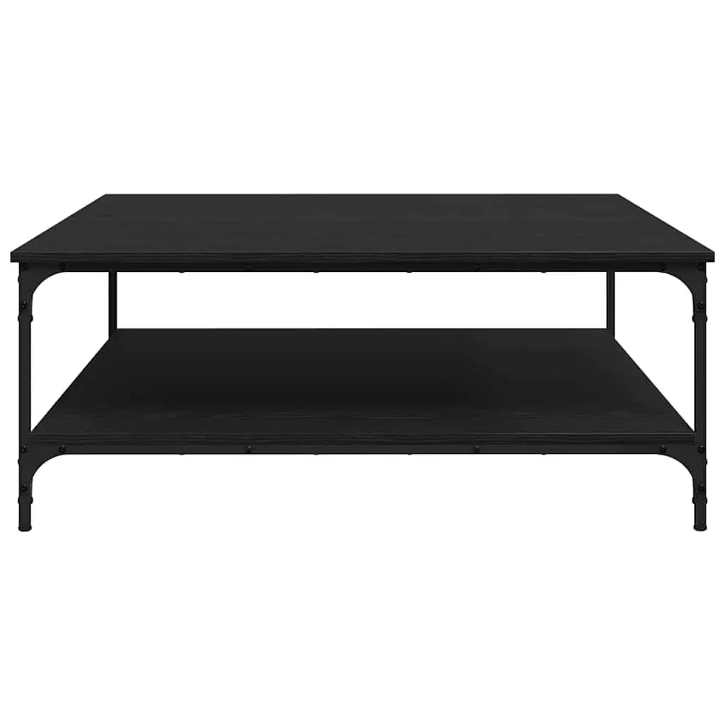 Industrial Coffee Table Black Oak 100x100x40cm Living Room Furniture Storage