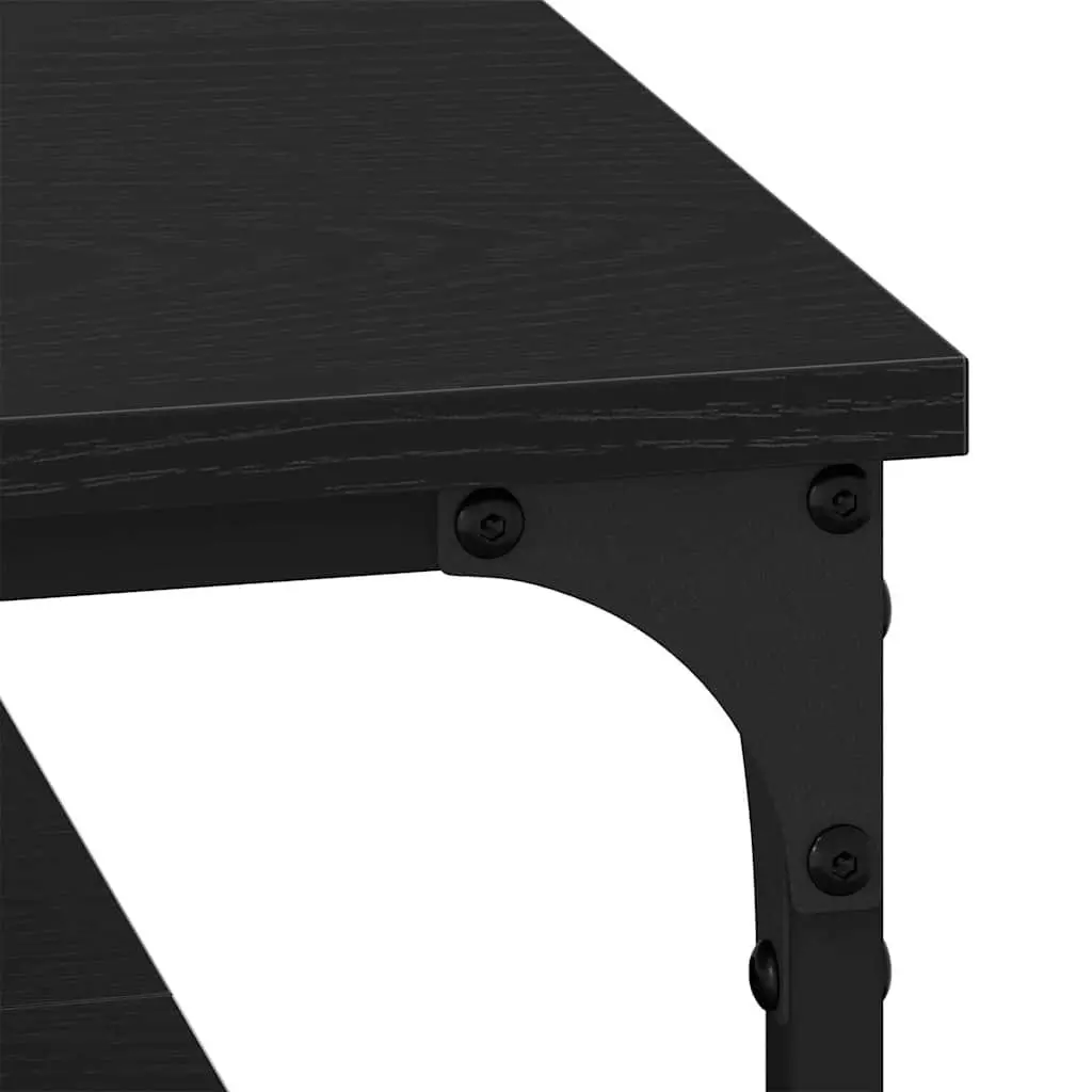Industrial Coffee Table Black Oak 100x100x40cm Living Room Furniture Storage