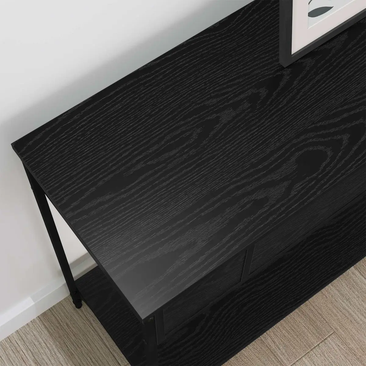 Console Table Black Oak Engineered Wood Hallway Living Room Accent End Table