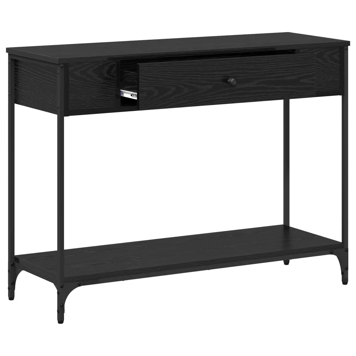 Console Table Black Oak Engineered Wood Hallway Living Room Accent End Table