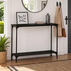 Engineered Wood Console Table - Black, 101 x 30.5 x 75 cm