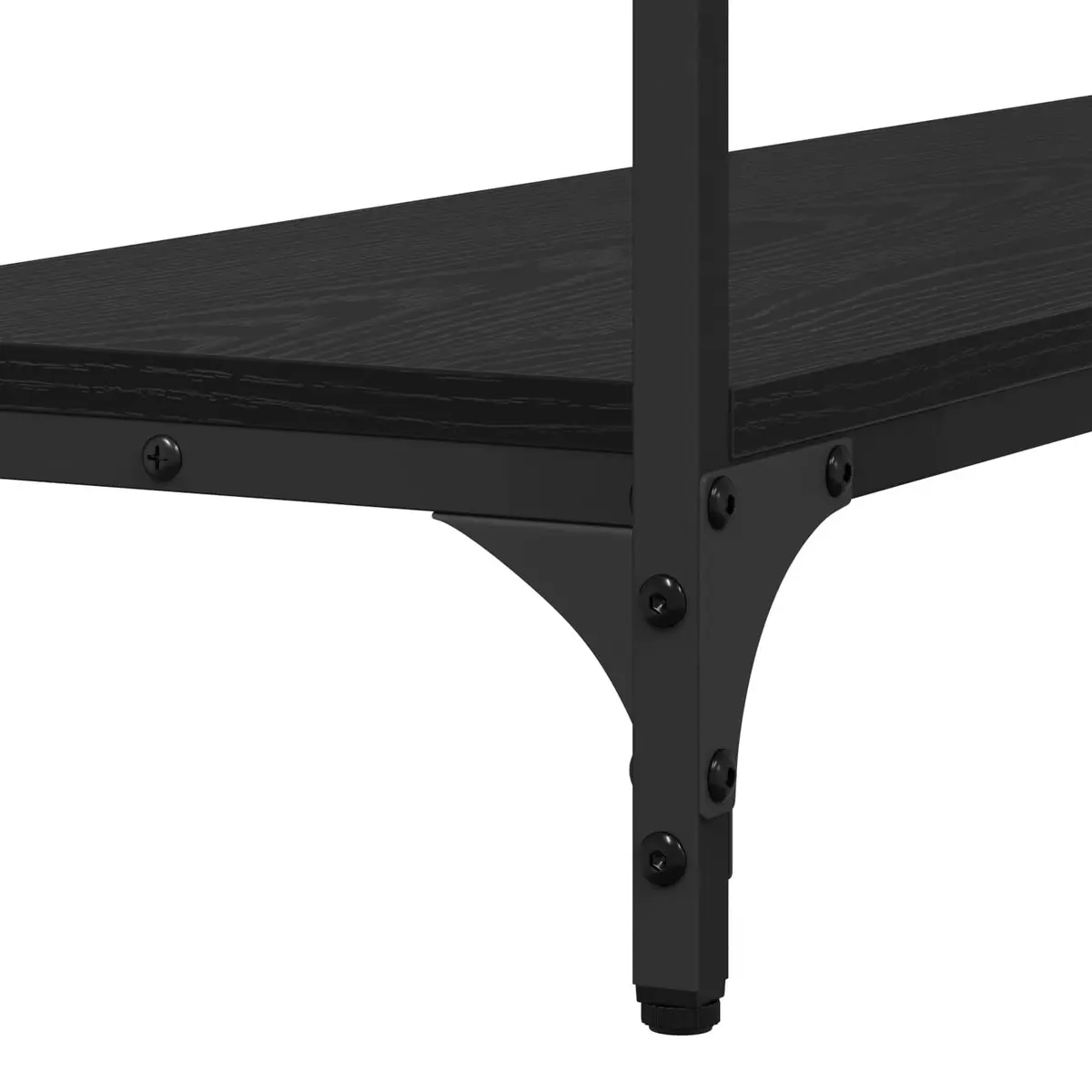Console Table Black Oak Industrial Design Living Room Hallway Accent Furniture