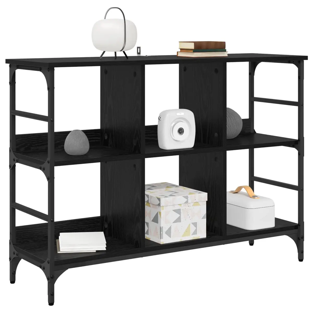 Sideboard Black Oak Modern Storage Cabinet Indoor Use 102 x 32 x 73.5 cm