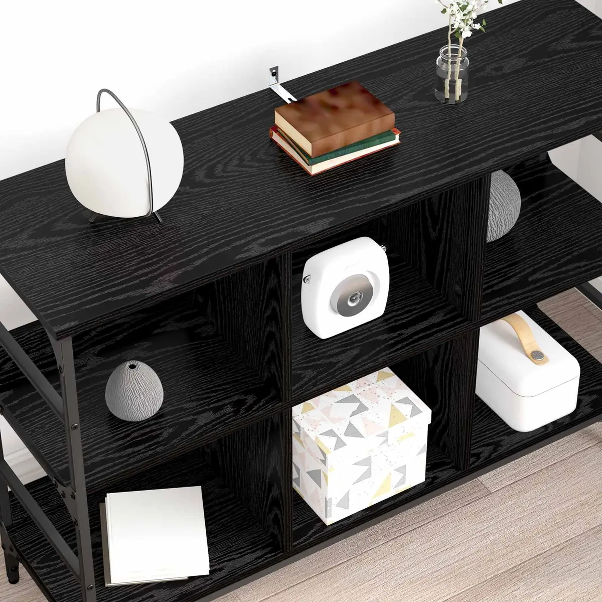Sideboard Black Oak Modern Storage Cabinet Indoor Use 102 x 32 x 73.5 cm