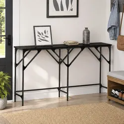 Engineered Wood Console Table 140cm - Black Oak