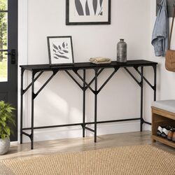 Engineered Wood Console Table 140cm - Black Oak