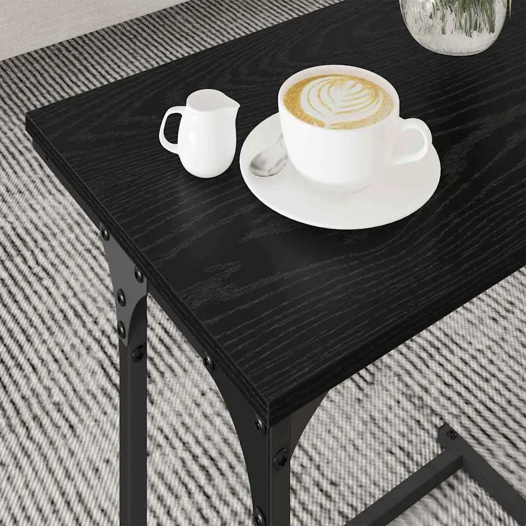 Nesting Coffee Table 3 Pcs Black Industrial Modern Living Room Accent Tables Set