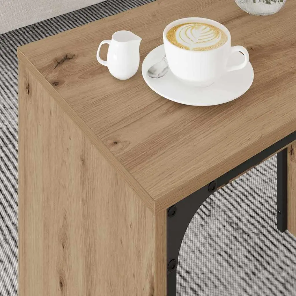 Nesting Coffee Table Set 3 Piece Living Room Brown Rectangular