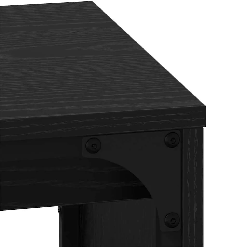 Nesting Coffee Table Set 3 Piece Black Oak Modern Living Room Accent Tables