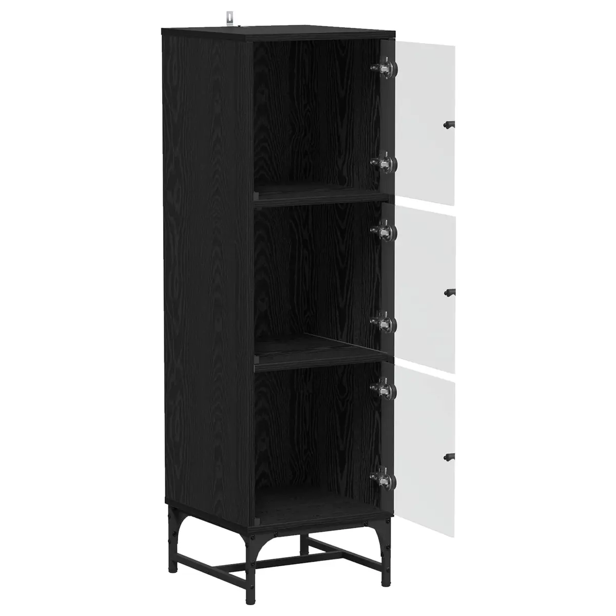 Black Sideboard with Engineered Wood Construction