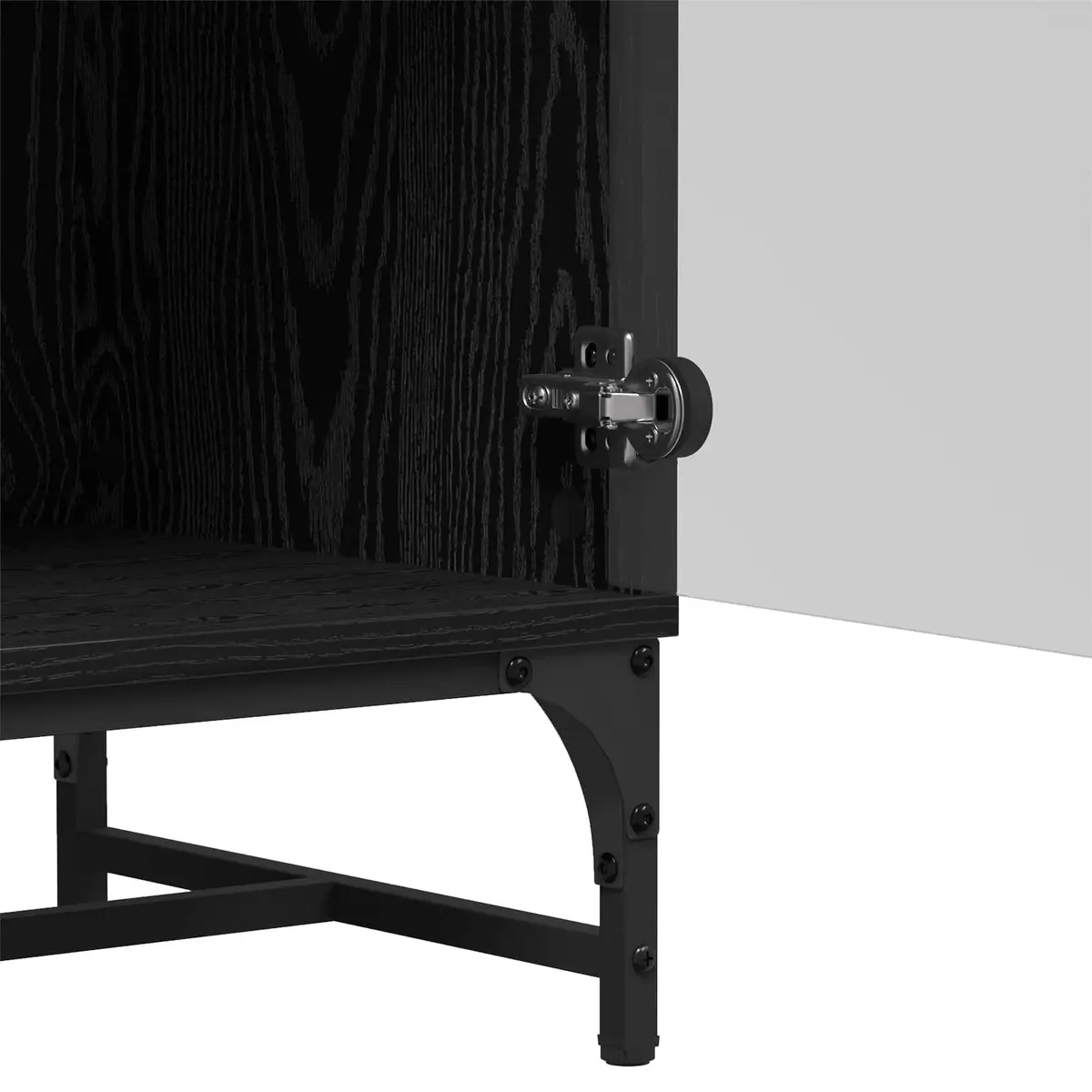 Black Sideboard with Engineered Wood Construction