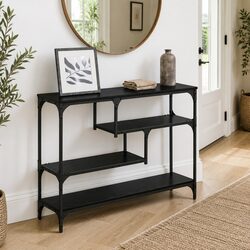 Compact Black Console Table - 100 x 30 x 75 cm