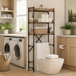 Laundry Shelf Dimensions: 67 x 25 x 163 cm, Brown