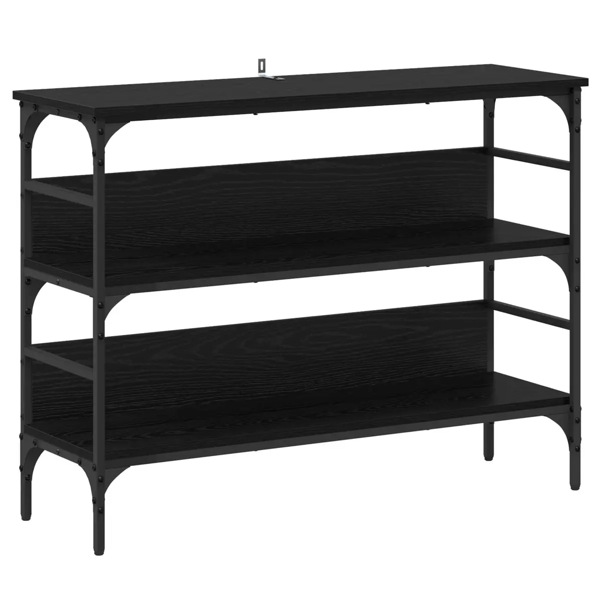Console Table Black Engineered Wood Industrial Style Living Room Accent