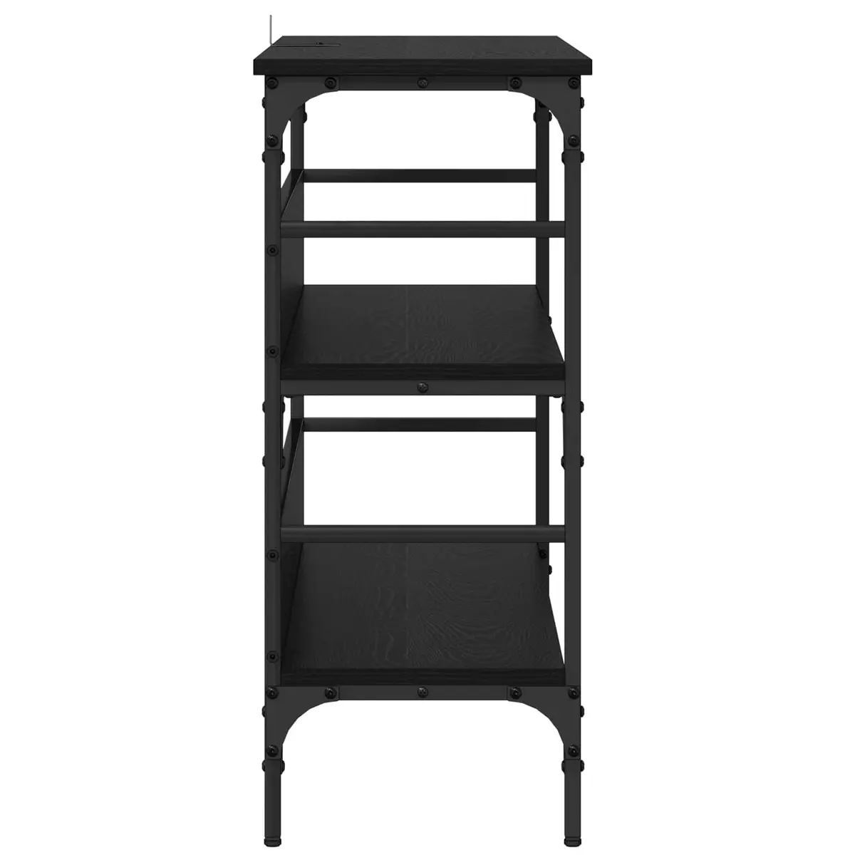 Console Table Black Engineered Wood Industrial Style Living Room Accent