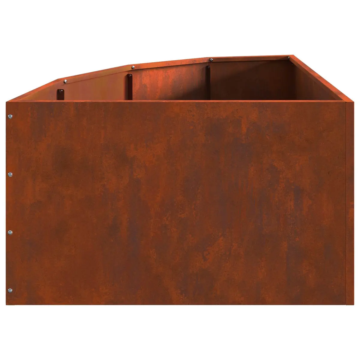 Corner Garden Planter 60x60x35cm Steel Outdoor Patio Terrace Plant Pot Box