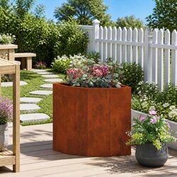 Corner Planter with Weathering Steel Construction