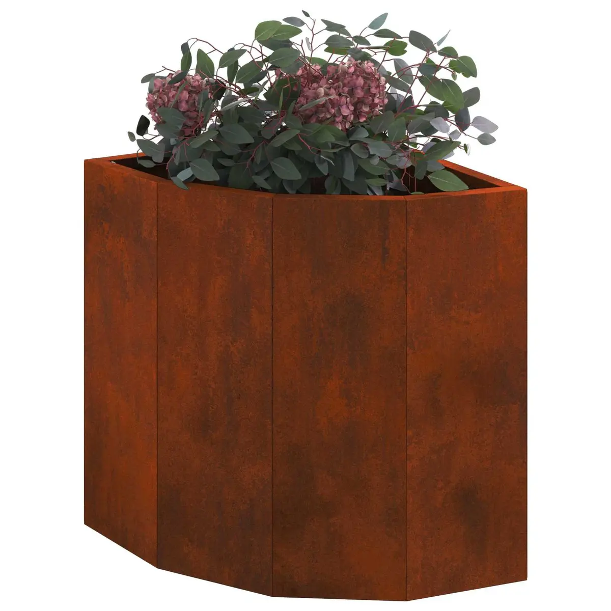 Corner Planter with Weathering Steel Construction