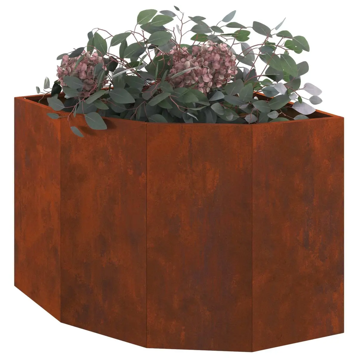 Corner Garden Planter Steel Outdoor Patio Terrace 60x60x50cm