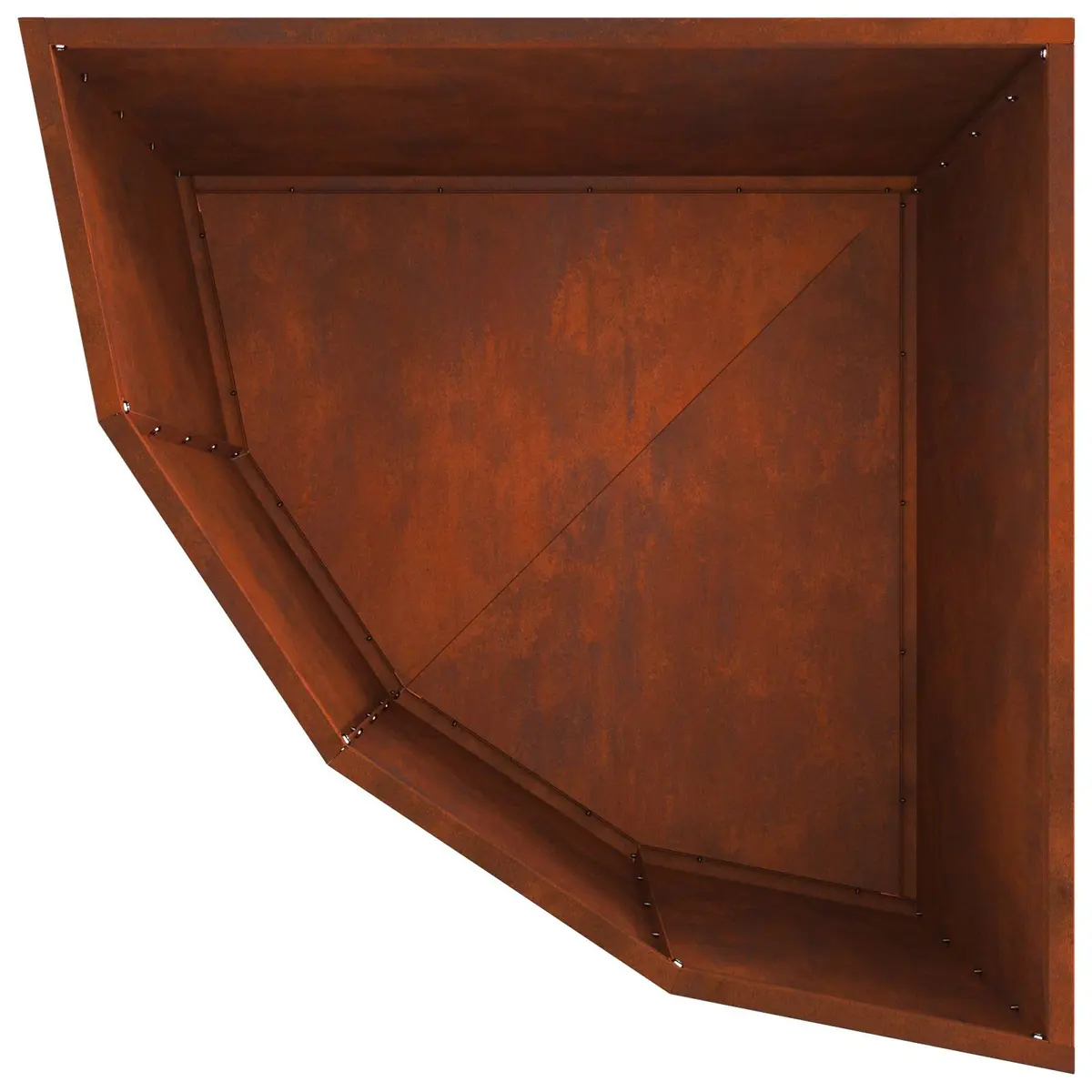 Corner Garden Planter Steel Outdoor Patio Terrace 60x60x50cm