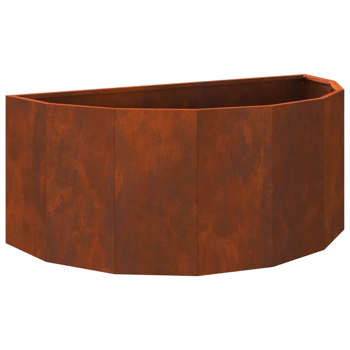 Half Round Garden Planter Outdoor Steel 90x45x35cm Weathering Design Terrace