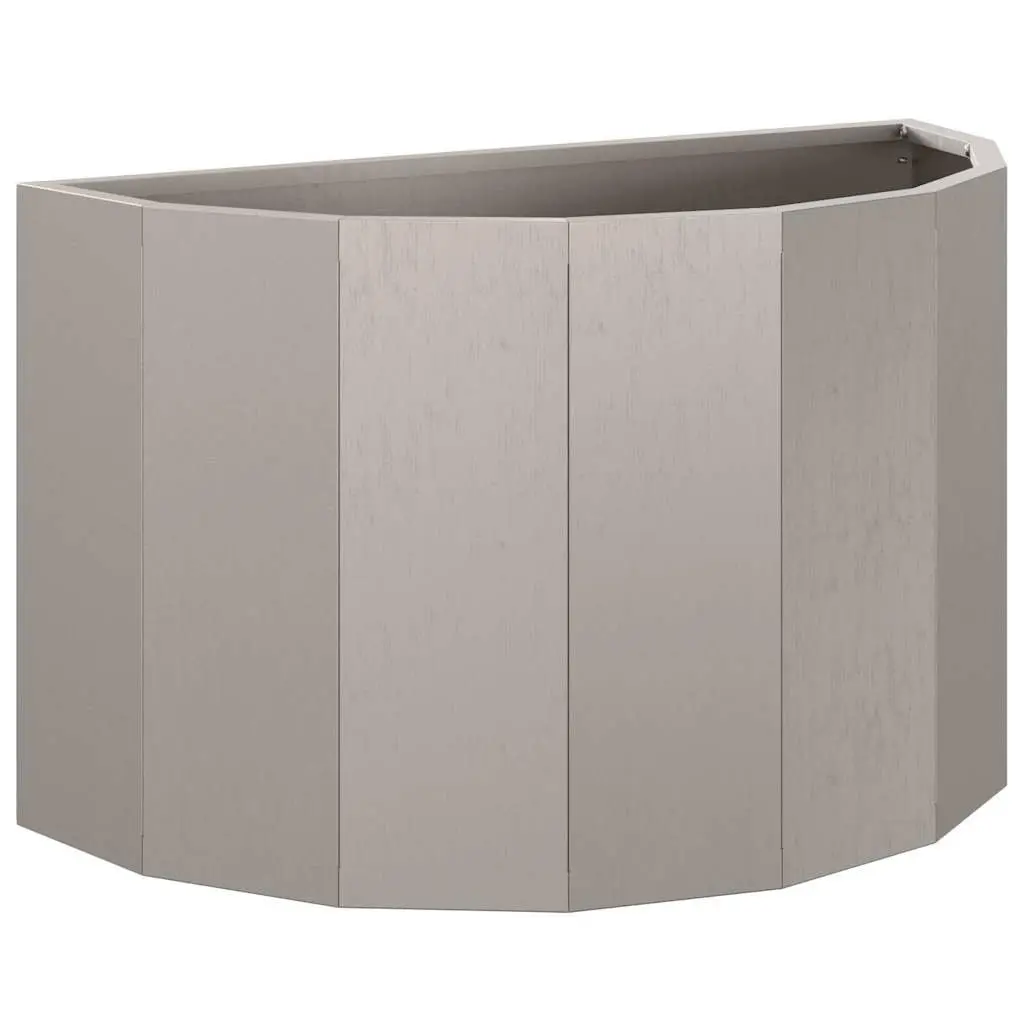 Half Round Garden Planter Outdoor 60x30x35cm Weathering Steel Brown